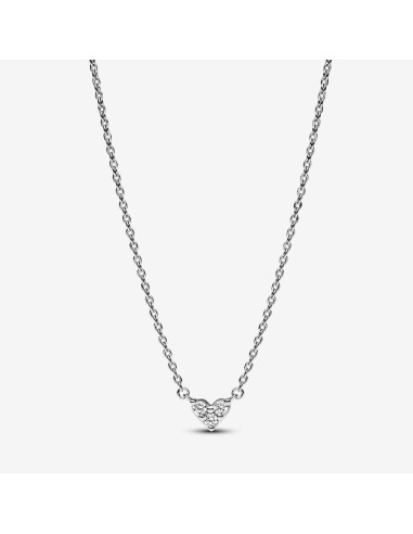 PANDORA | Tredobbelt Stenhjerte Collier-Halskæde