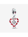 PANDORA | Double Candy Cane Heart Christmas Charm med vedhæng