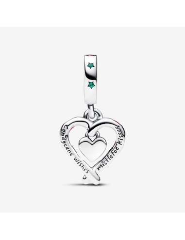 PANDORA | Double Candy Cane Heart Christmas Charm med vedhæng