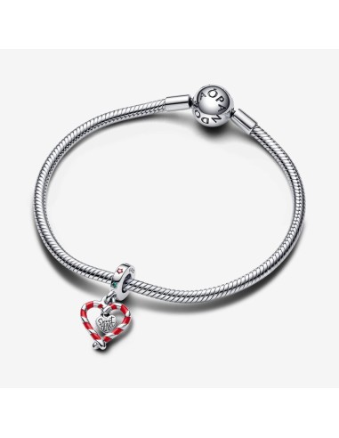 PANDORA | Double Candy Cane Heart Christmas Charm med vedhæng