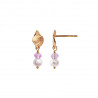 STINE A ILE DE L'AMOUR WITH PEARL AND LIGHT AMERHYST EARRING GOLD