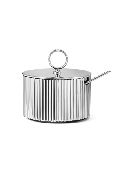 GEORG JENSEN | BERNADOTTE sukkerskål med ske - Design Inspireret af Sigvard Bernadotte