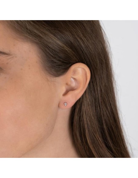 JOANLI NOR | Rhod. sølv ørestikker 4mm JOANNOR