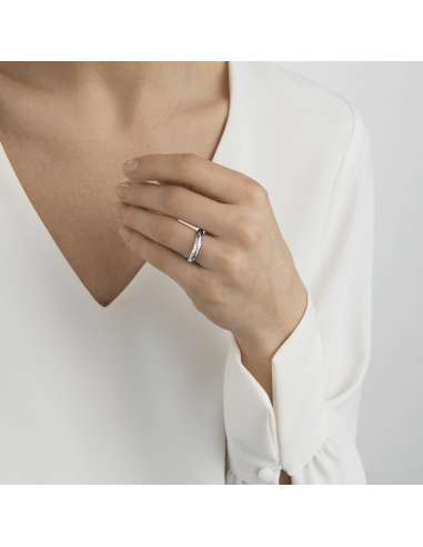 GEORG JENSEN | OFFSPRING RING  SØLV MED DIAMANTER