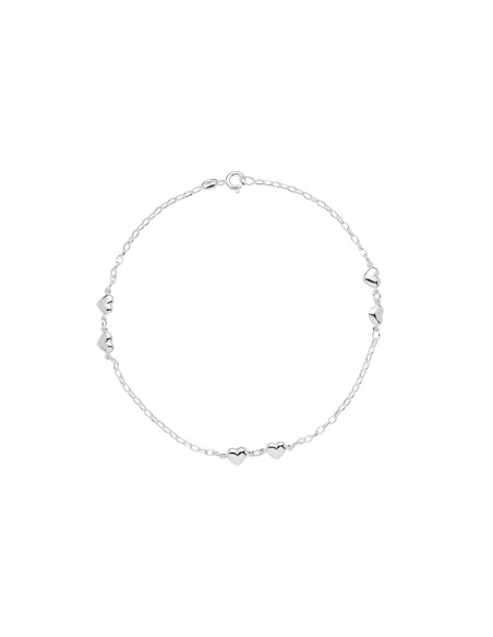 LUND COPENHAGEN | Ankelkæde hjerter 25cm 925