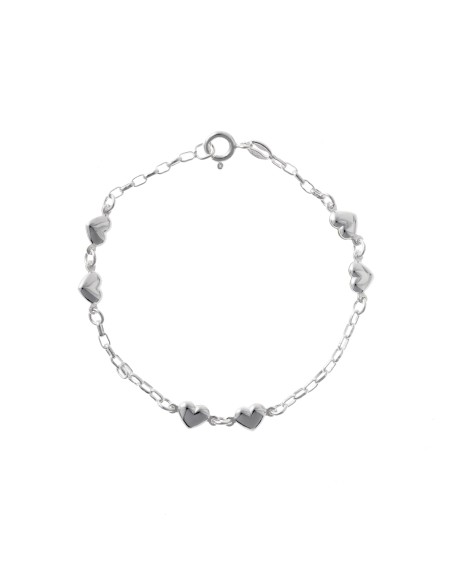 LUND COPENHAGEN | Armbånd barn hjerter 16cm 925