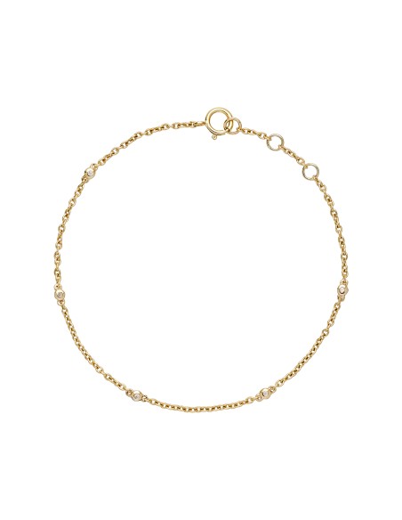 LUND COPENHAGEN | Armbånd med diamanter 5x 0,005 ct W.SI 17-18-19 cm 333