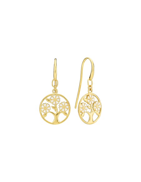 Lund Copenhagen | Marguerit Ørehænger Livets Træ Sølv Forgyldt