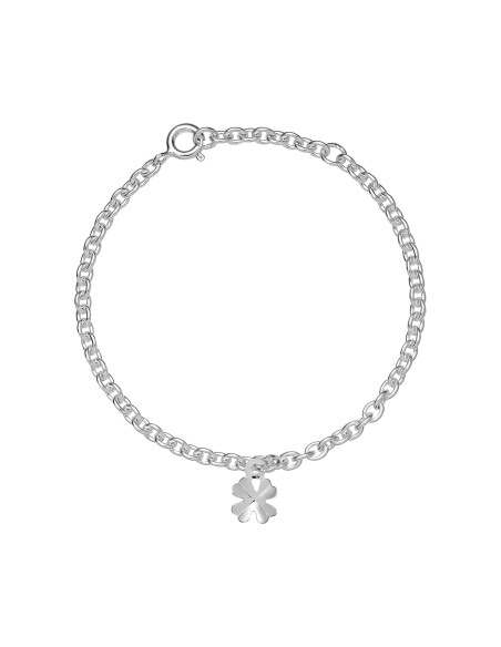 LUND COPENHAGEN | Armbånd med kløver 7x7mm 14-16cm 925
