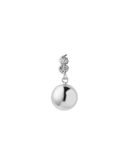STINE A | TWIN FLOW & DISCO BALL EARRING SILVER - SINGLE STINE A | TWIN FLOW & DISCO BALL EARRING SILVER - SINGLE