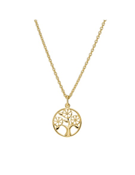 Lund Copenhagen | Marguerit Collier Livets Træ 18mm Sølv Forgyldt 45-48 cm 925