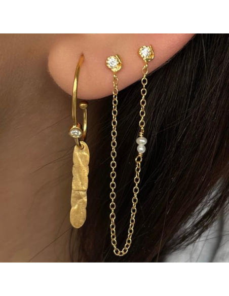 STINE A | BIG DOT CREOL WITH GOLD SPLASH - SINGLE STINE A | BIG DOT CREOL WITH GOLD SPLASH - SINGLE