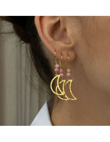 STINE A | BELLA MOON EARRING WITH CORAL - SINGLE