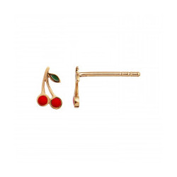 STINE A PETIT CHERRY EARRING GOLD ENAMEL