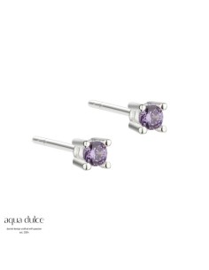 AQUA DULCE | MINI KAYA PURPLE EARSTUD | SILVER