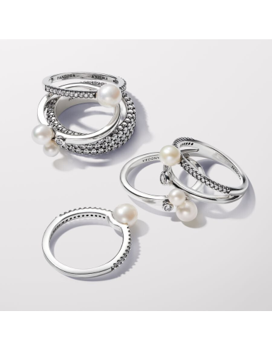 PANDORA | Behandlet Ferskvandskulturperle og Pavé ring