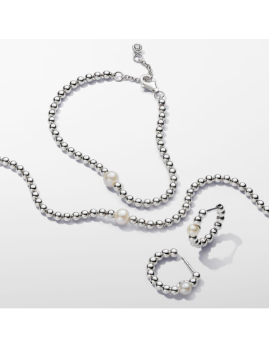 PANDORA | Behandlet Ferskvandskulturperle og Kugle Armbånd