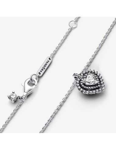 PANDORA | Funklende Hjerte Halo Halskæde med vedhæng