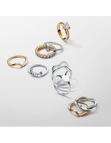 PANDORA | Funklende sammenflettet bølge Ring