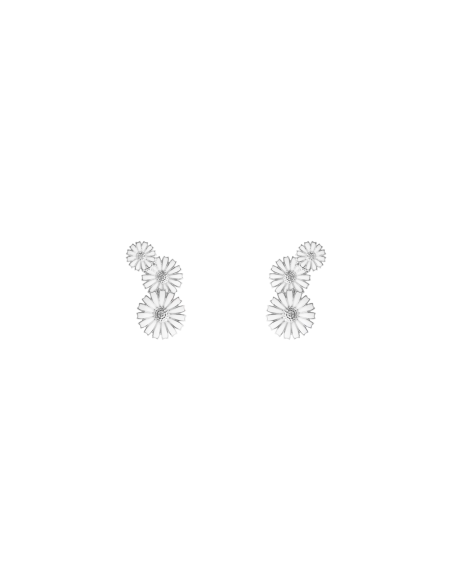 GEORG JENSEN | Daisy Tripple Øreringe, hvid emalje GEORG JENSEN | Daisy Tripple Øreringe, hvid emalje