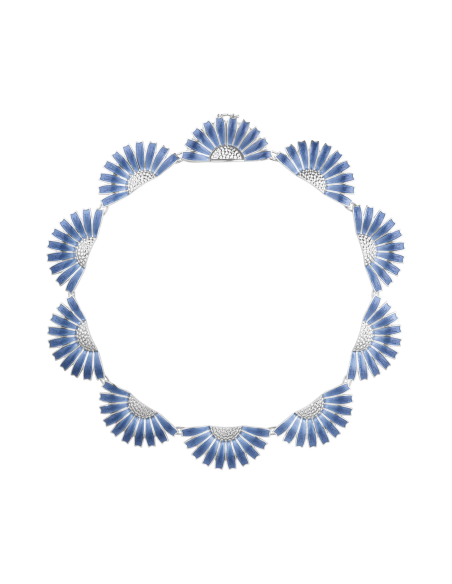 GEORG JENSEN | Daisy Halskæde i Blå Emalje – Elegant Statement Design GEORG JENSEN | Daisy Halskæde i Blå Emalje – Elegant Statement Design