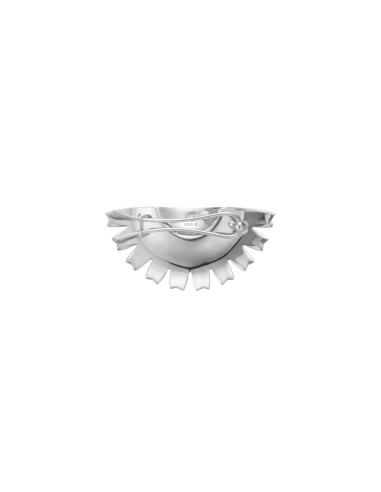 GEORG JENSEN | Blå Daisy Hårspænde med Halv Marguerit i Sterlingsølv