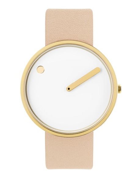 PICTO | 40 MM / HVID URSKIVE / NUDE PINK LÆDERREM PICTO | 40 MM / HVID URSKIVE / NUDE PINK LÆDERREM