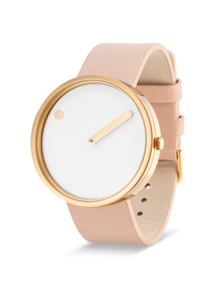 PICTO | 40 MM / HVID URSKIVE / NUDE PINK LÆDERREM PICTO | 40 MM / HVID URSKIVE / NUDE PINK LÆDERREM