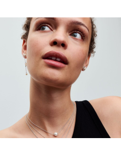 PANDORA | Ørestikker med Behandlet Ferskvandskulturperle og Pavé Halo 2