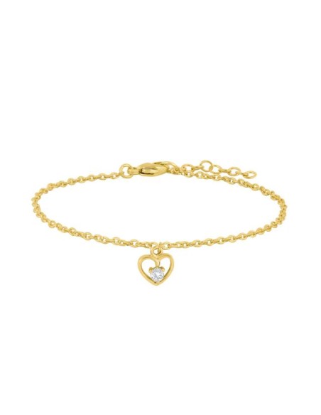 NOA KIDS JEWELLERY | Forg. sølvarmbånd hjerte m/cz