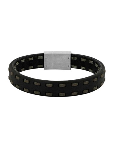 SON AF NOA | SON armbånd sort m/grå kalveskind 21cm