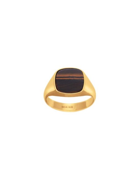 SON OF NOA | SON stål ring IP gold med yellow tiger eye