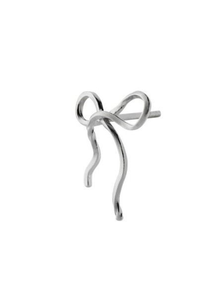 STINE A | FLOW BOW EARRING SILVER - SINGLE