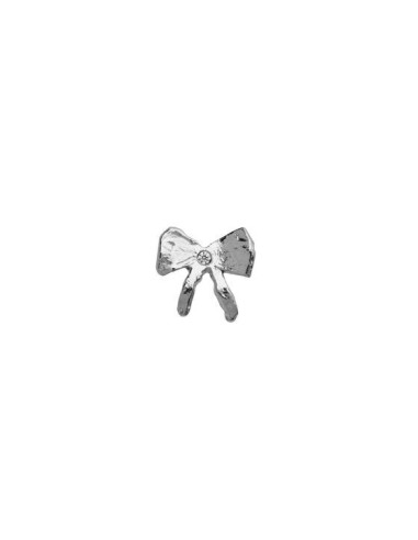 STINE A | PETIT BOW EARRING WITH STONE SILVER - SINGLE