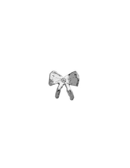STINE A | PETIT BOW EARRING WITH STONE SILVER - SINGLE STINE A | PETIT BOW EARRING WITH STONE SILVER - SINGLE