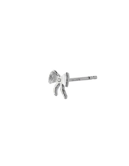 STINE A | PETIT BOW EARRING WITH STONE SILVER - SINGLE STINE A | PETIT BOW EARRING WITH STONE SILVER - SINGLE