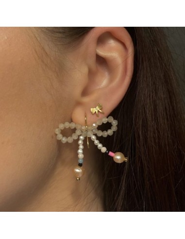 STINE A | PETIT BOW EARRING WITH STONE - SINGLE
