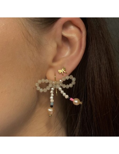 STINE A | PETIT BOW EARRING WITH STONE - SINGLE STINE A | PETIT BOW EARRING WITH STONE - SINGLE