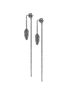 HEIRING | FJER MINI HÆNGER I KÆDE OXIDERET