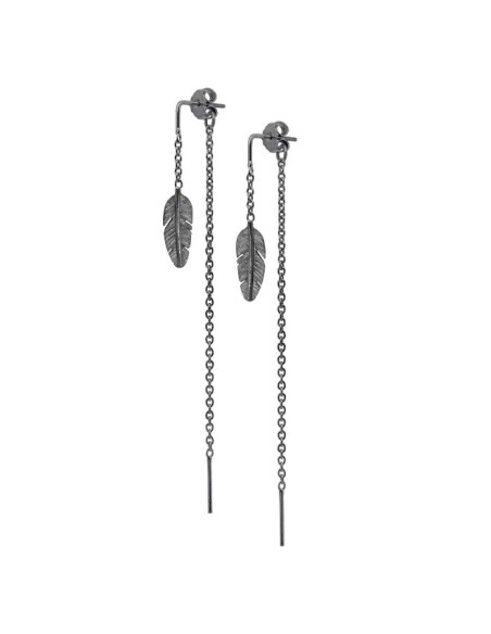 HEIRING | FJER MINI HÆNGER I KÆDE OXIDERET