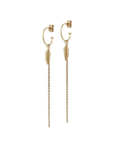 HEIRING | CREOL MED MINI FJER OG KÆDE FORGYLDT