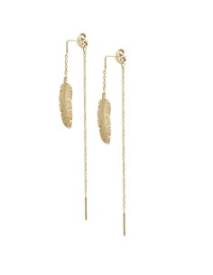 HEIRING | FJER ØREHÆNGER FORGYLDT