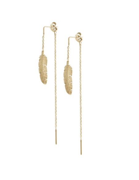 HEIRING | FJER ØREHÆNGER FORGYLDT