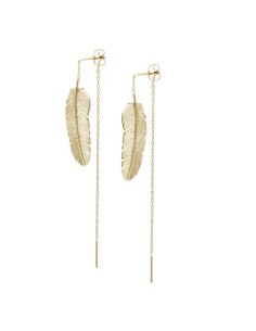 HEIRING | FJER MELLEM ØRERING MED KÆDE FORGYLDT