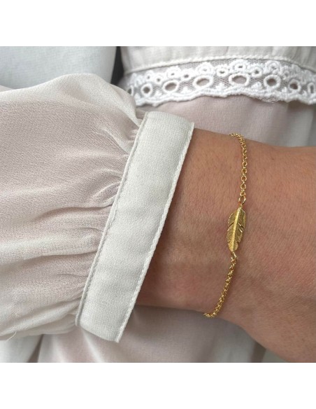 HEIRING | ARMBÅND MED MINI FJER FORGYLDT