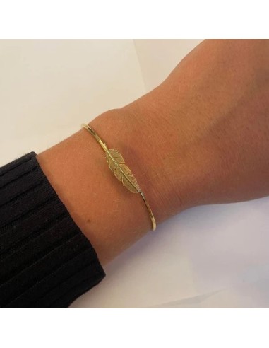 HEIRING | ARMRING MED LILLE FJER FORGYLDT