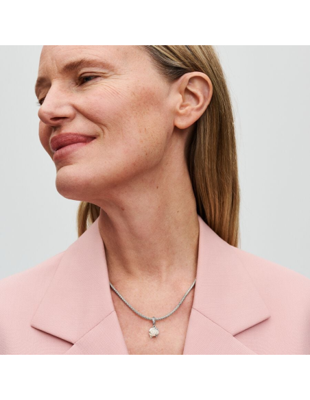 PANDORA | Hvid Rose i Blomst Dobbelt Charm med vedhæng PANDORA | Hvid Rose i Blomst Dobbelt Charm med vedhæng