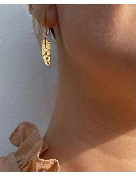 HEIRING | FJER LILLE ØREBØJLE FORGYLDT