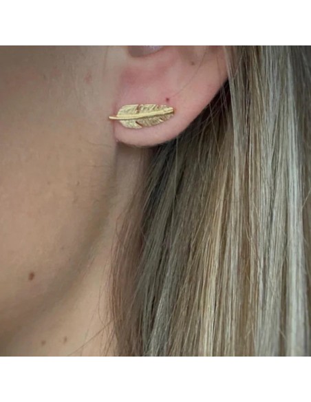 HEIRING | FJER MINI ØRESTIK FORGYLDT