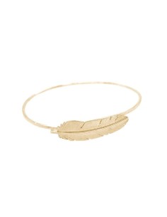 HEIRING | ARMRING MED MELLEM FJER FORGYLDT